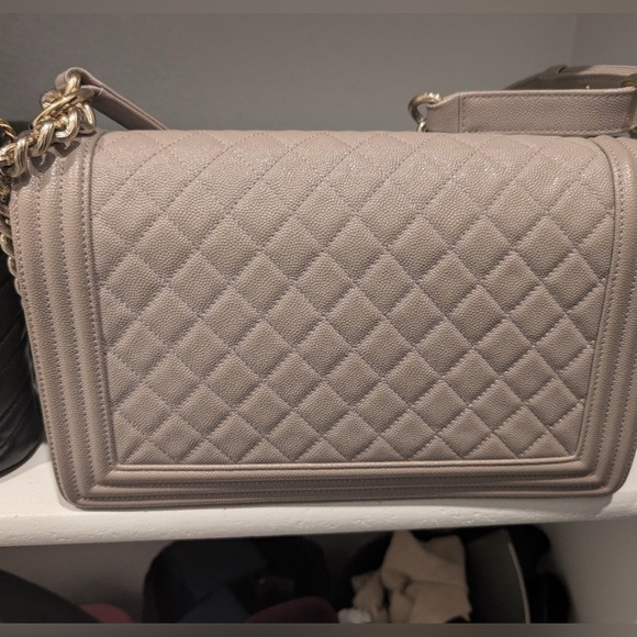 CHANEL Caviar Quilted New Medium Boy Flap in Beige - Picture 6 of 8